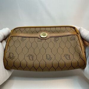 Vintage Christian Dior Honeycomb Zip Pouch – Rare Clean Example